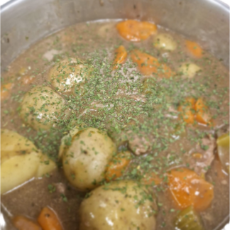 Beef & Guinness casserole (pp) with Baby Potatoes